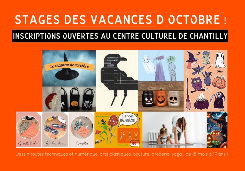 STAGES DES VACANCES D’OCTOBRE : Inscriptions ouvertes !